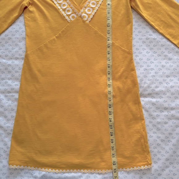 Boden Rosanna Jersey Tunic Yellow Dress with Embroidered Trim Size 4 - Picture 5 of 9